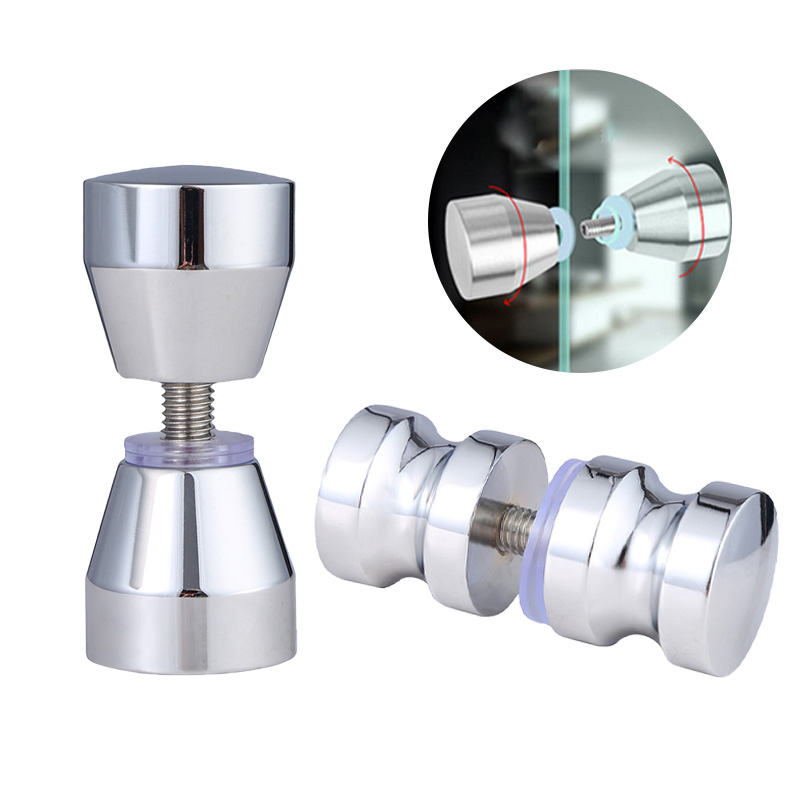 1PC Aluminum Alloy Glass Door Knob Puller Push Kitchen Bathroom Shower Cabinet Handle with Screw Home Hardware