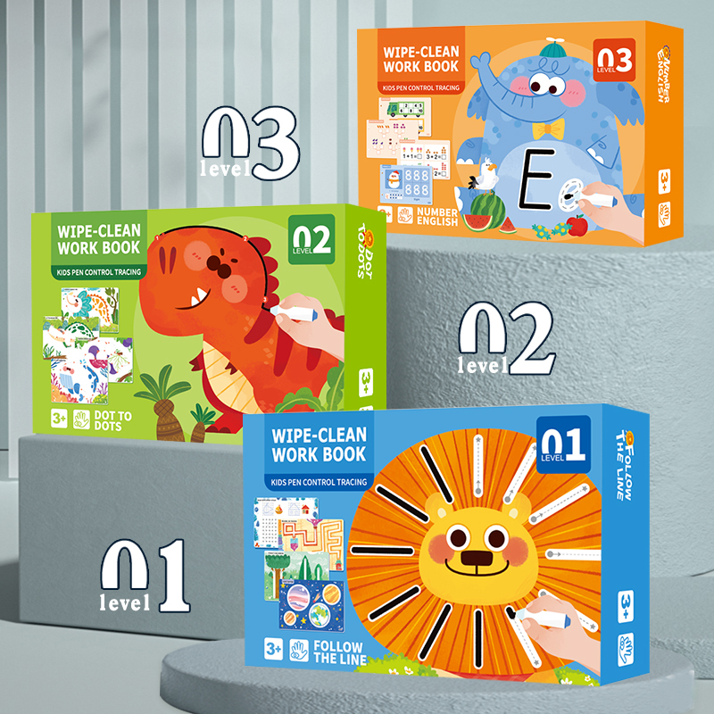Children Montessori Toys Educational Math toys Drawing Tablet Pen Control Hand Training For Boy Girl Shape Math Match Game Book