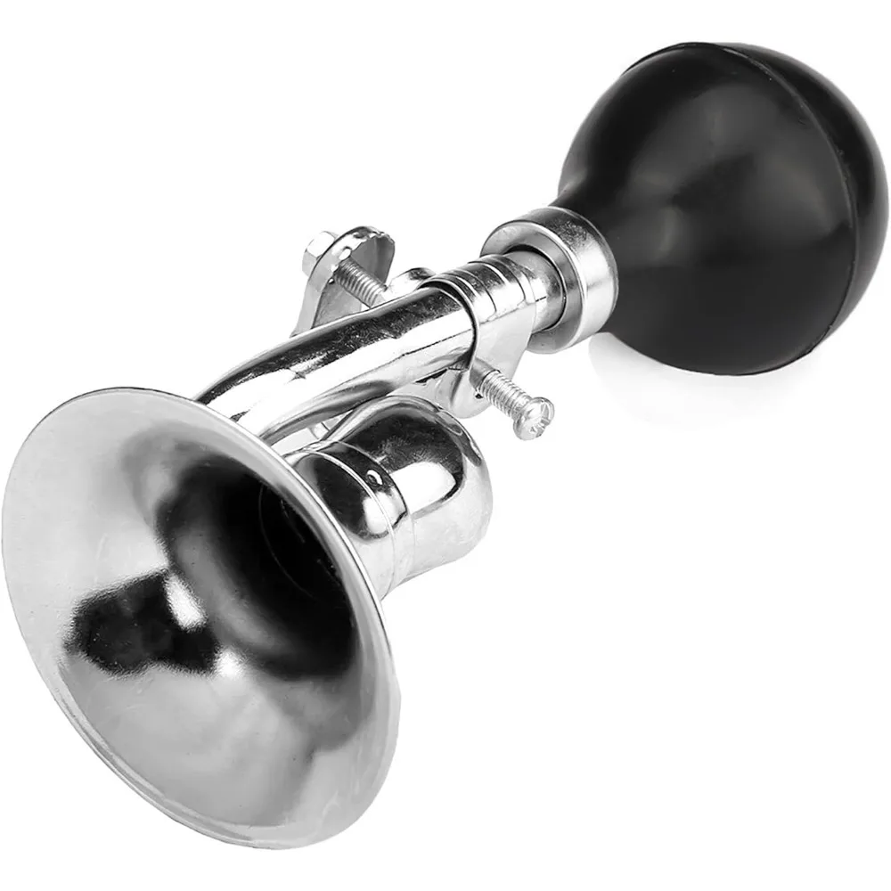 Bugle Horn, Retro Clown Horn, Kids Bike Horn, Classic Vintage Metal Twist Loudspeaker Siren Hooter Snail Air Horn for Vehicles B