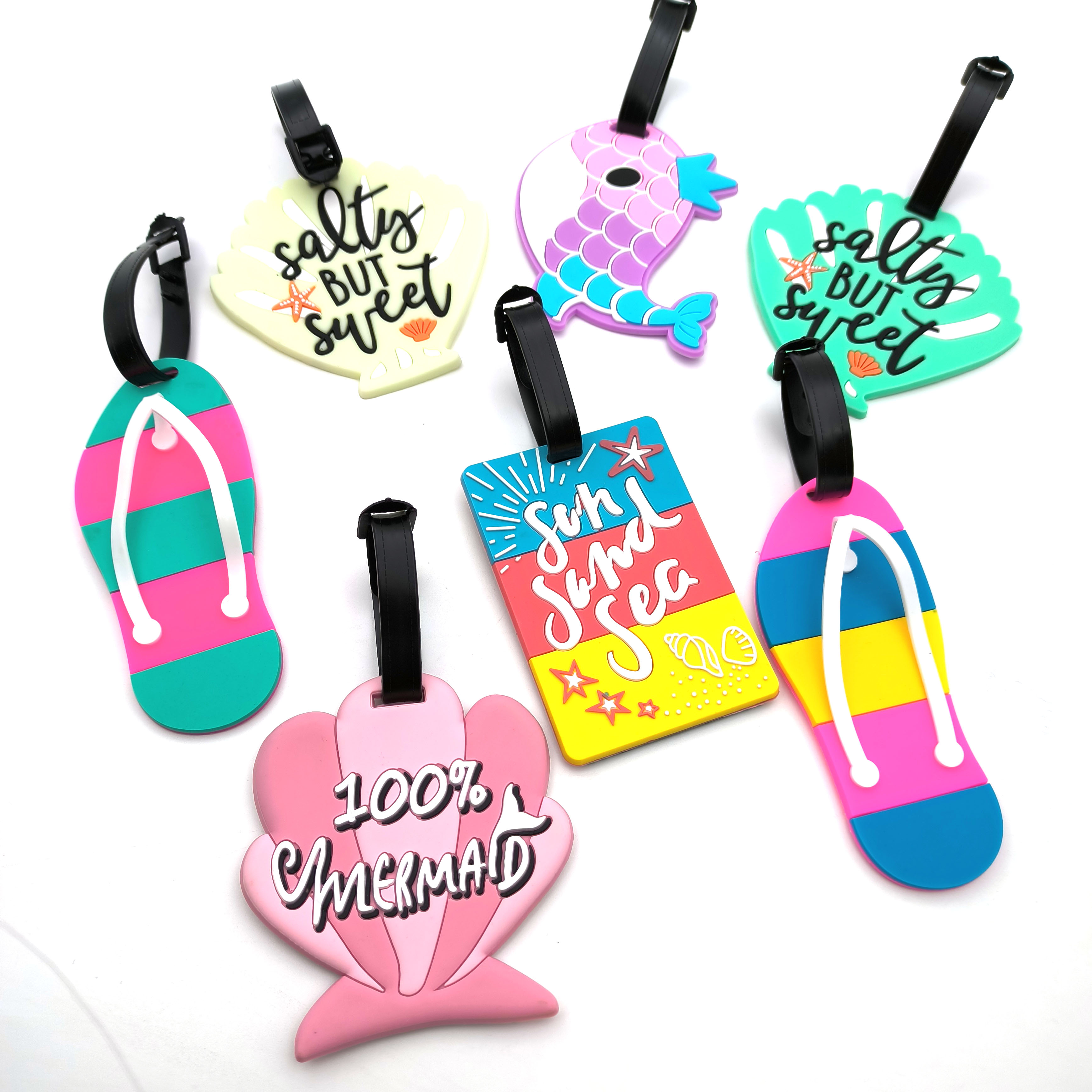 1PC/2pcs/4pcs Luggage Tag Creative Cartoon Suitcase Fashion Style Silicon Luggage Name ID Address Label Portable Travel Label