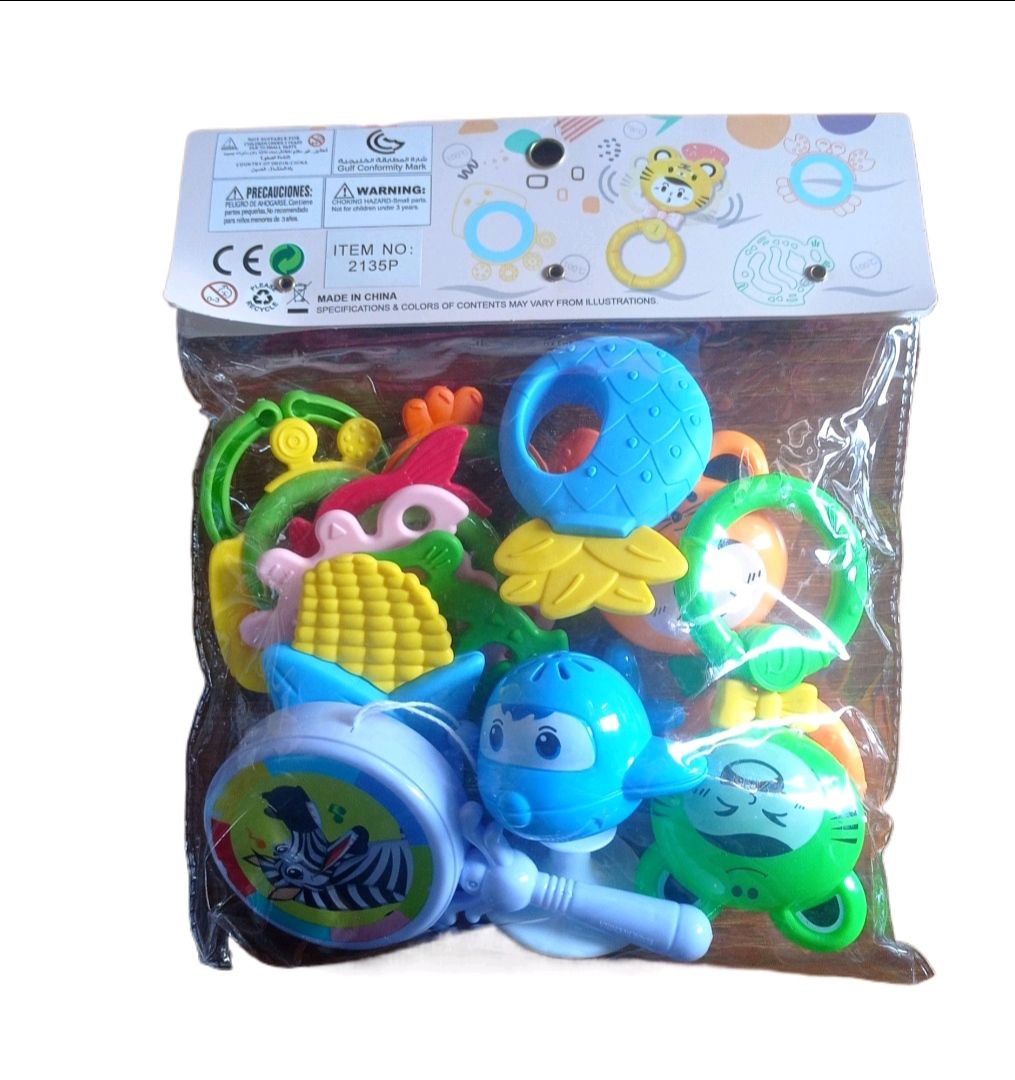 Baby Rattle 10 pieces Set With Cute Baby Faces Non Toxic Bpa Free And Easy Grips And Sound Playing/Experiences
