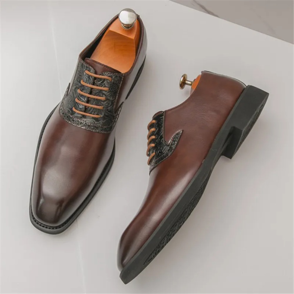 Fashion Designer New Men's Pointed Lace Up Oxford Shoes Male Wedding Dress Homecoming Formal Wedding Footwear