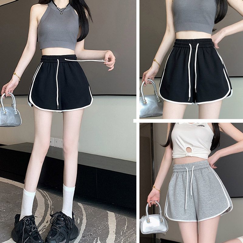 2026 Summer New Women Outdoor Sports and Fitness Shorts Korean Edition High Waist Yoga Casual Wide Leg Home Sleepers