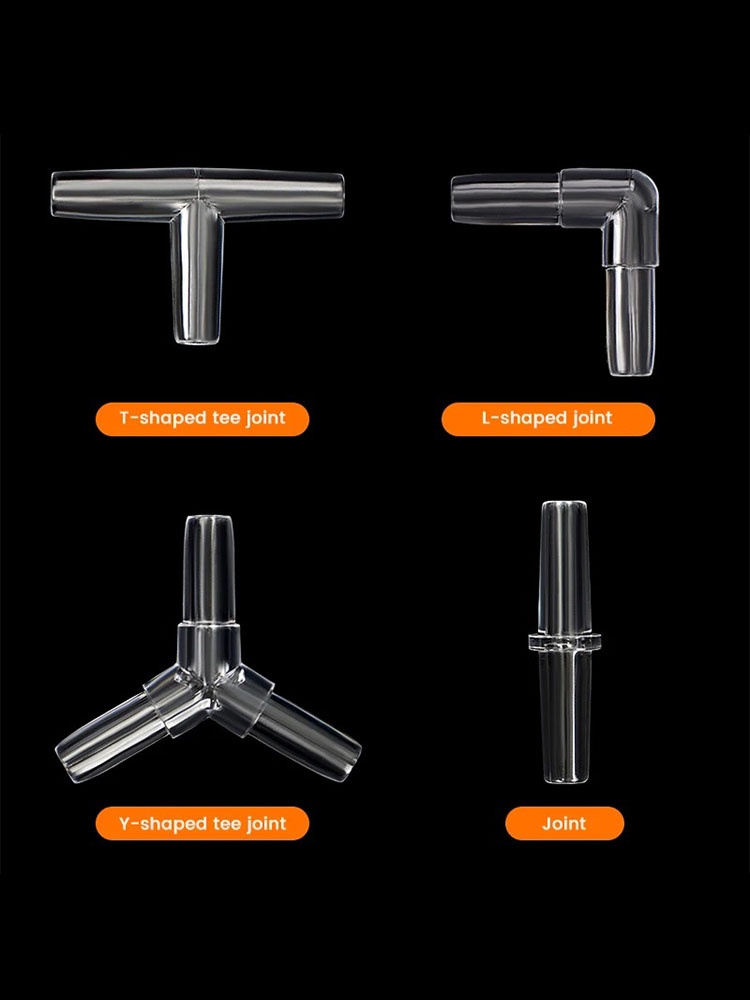 10Pcs Aquarium Airline Tubing Connectors Fish Tank Transparent Air Tube Adapters 4mm Inner Diameter Air Line Hose I L T Y Shaped