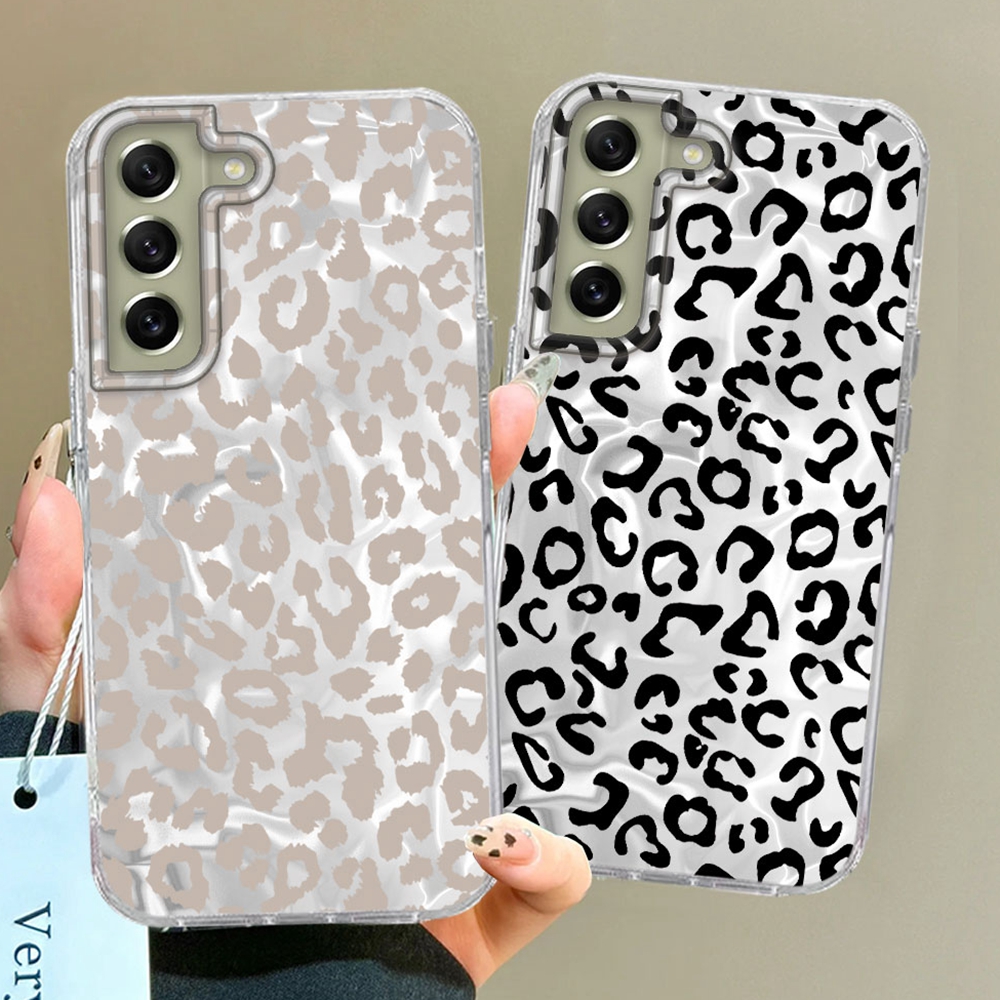 INS Girls Luxury Women Phone Case For S21 FE S26 S25 S24 S22 S23 Plus S20 Ultra Leopard Print Anti Fall TPU Cover