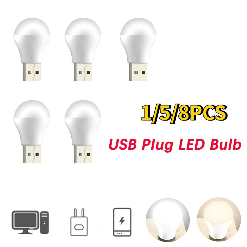 1/5/8pcs USB Night Light Mini 5V LED Reading Eye Protection Lamp Computer Mobile Power Charging LED Book Lamps dr. eyemo