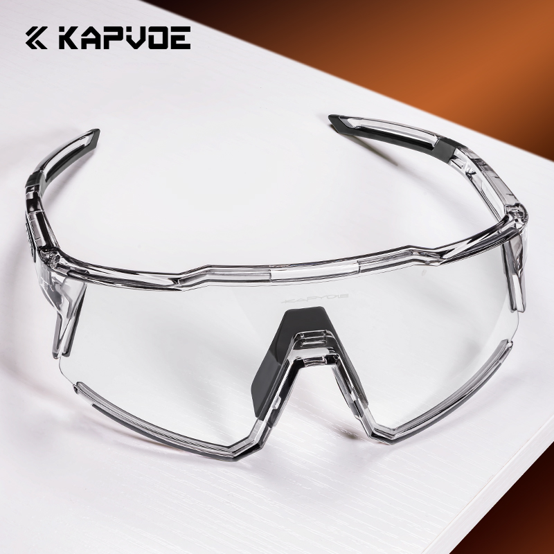 Kapvoe Photochromic Sunglasses Men Cycling Glasses UV400 MTB Clear Mountain Bike Transition Bicycle for Women Sports Eyewear