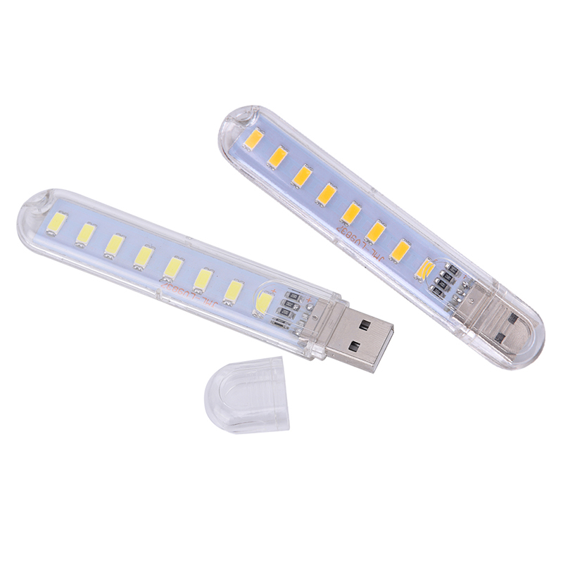 1pcs Hot Sale Mini LED Portable 5V 8 LED USB Lighting Computer Mobile Power Lamp Night Light High Quality