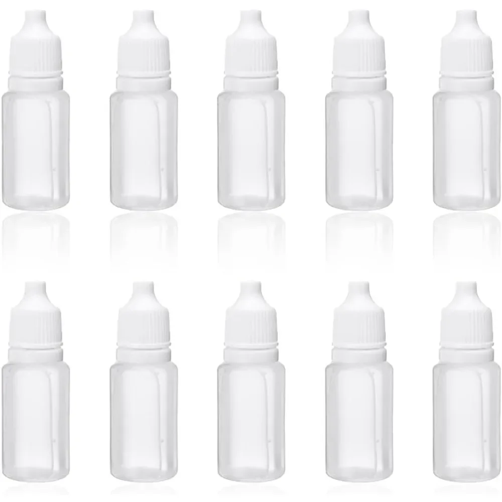 10PCS 3ML/5ML/10ML/15ML/20ML/30ML/50ML Eyes Liquid Dropper Refillable Bottles Empty Plastic Squeezable Paint DIY Containers