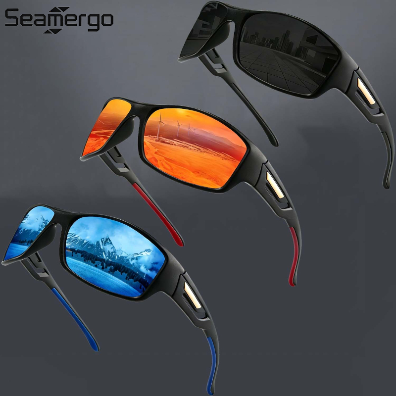 SEAMERGO 1/3 Sports Polarized Sunglasses Man High-end 2026 Driving Fishing UV Protection Wraparound Frame Glasses