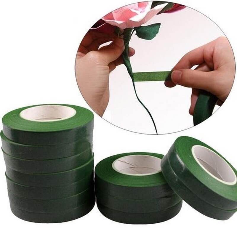 Floral Tape 1/2 Inch Width set of 6 pc -30 Yards Green Paper Tape for Bouquet Wrapping & Flower Stem Binding, part of our latest arts, crafts.