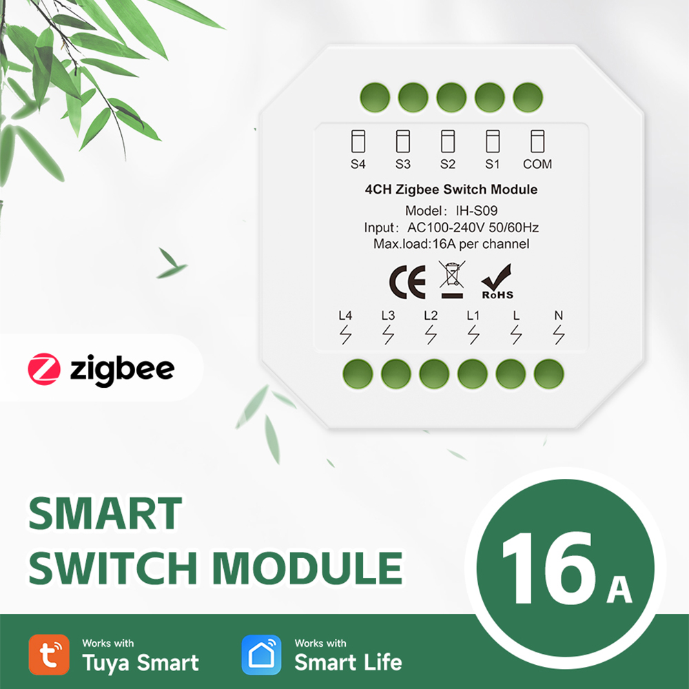 Tuya 1-4CH Zigbee Smart Switch Breaker ModuleWorks with Tuya Or Smart Life APP Work With Alexa