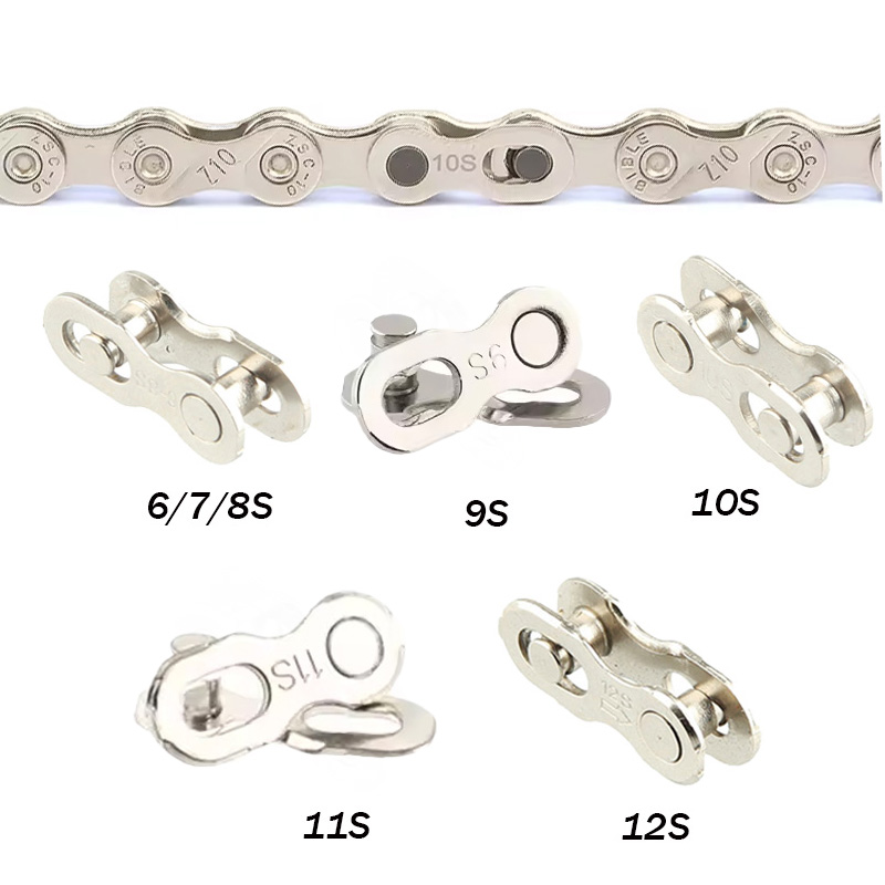 Bicycle kit single k7 Chain Link Connector 1/5/50pair MTB Road Bike Chain Joint Buckle Quick Master Link 6 7 8 9 10 11 12 Speed