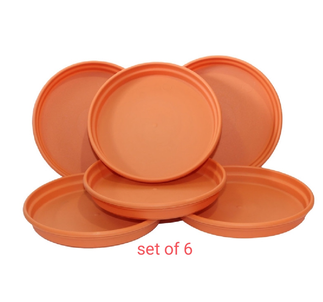 Pack Of 6 Orange Color 7.5 Inch Diameter Gamala Plate