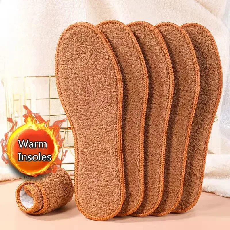 NEW Alpaca Plush Warm Insole Sneakers Shoe Sole Thermal Insert Winter Running Sports Casual Shoes Insoles Men Woman Heating Pads