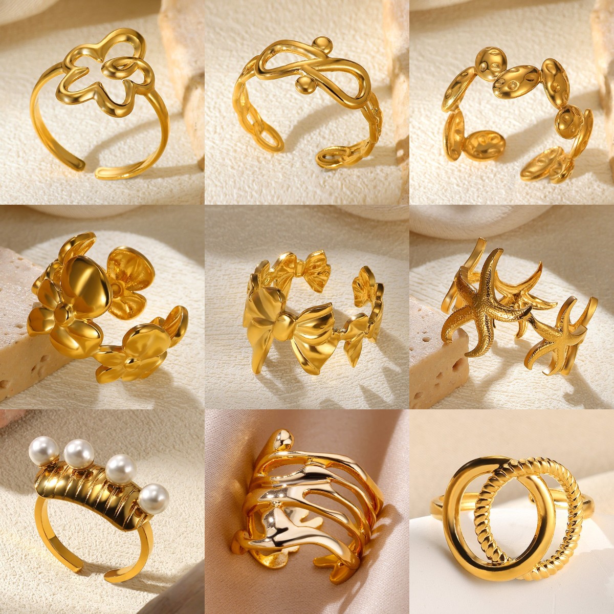 Minimalist Wide Smooth Open Rings For Women Gold Color Stainless steel Waterproof Rings Classic Elegance Jewelery Free Shipping