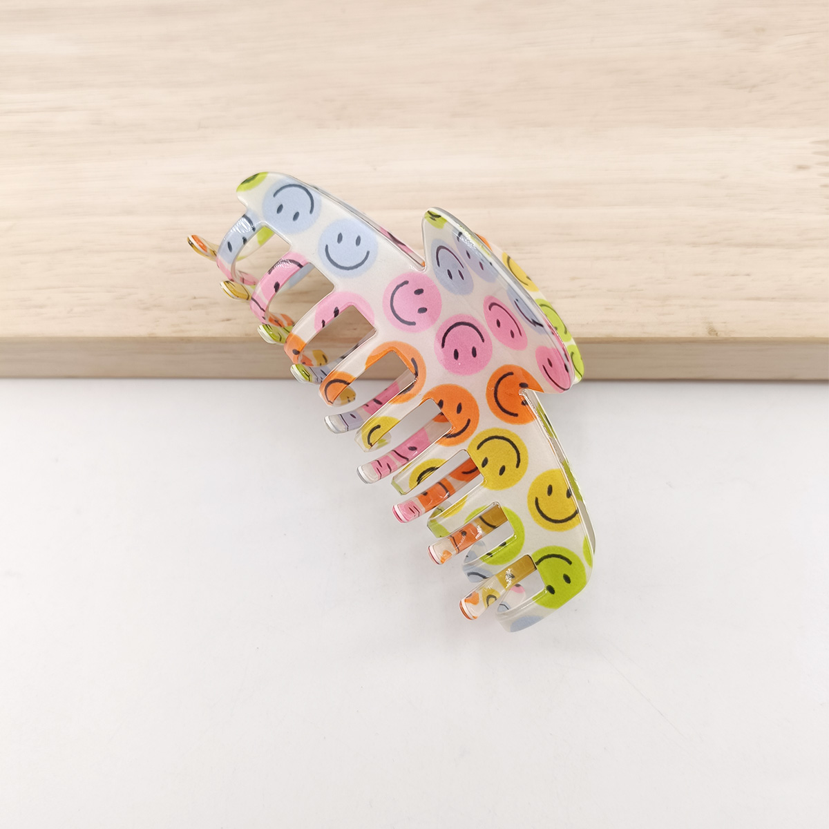 1/6PCS New 10cm Colorful Smile Hair Claw Hair Crabs for Girls Cute Smile Shaped Hairclips Women Hair Accessories Hairpins Clips