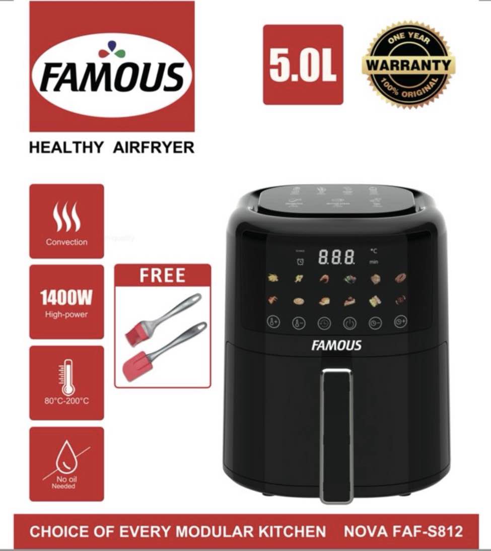 Famous 5 Litre Air Fryer Touch Control With Free Gifts