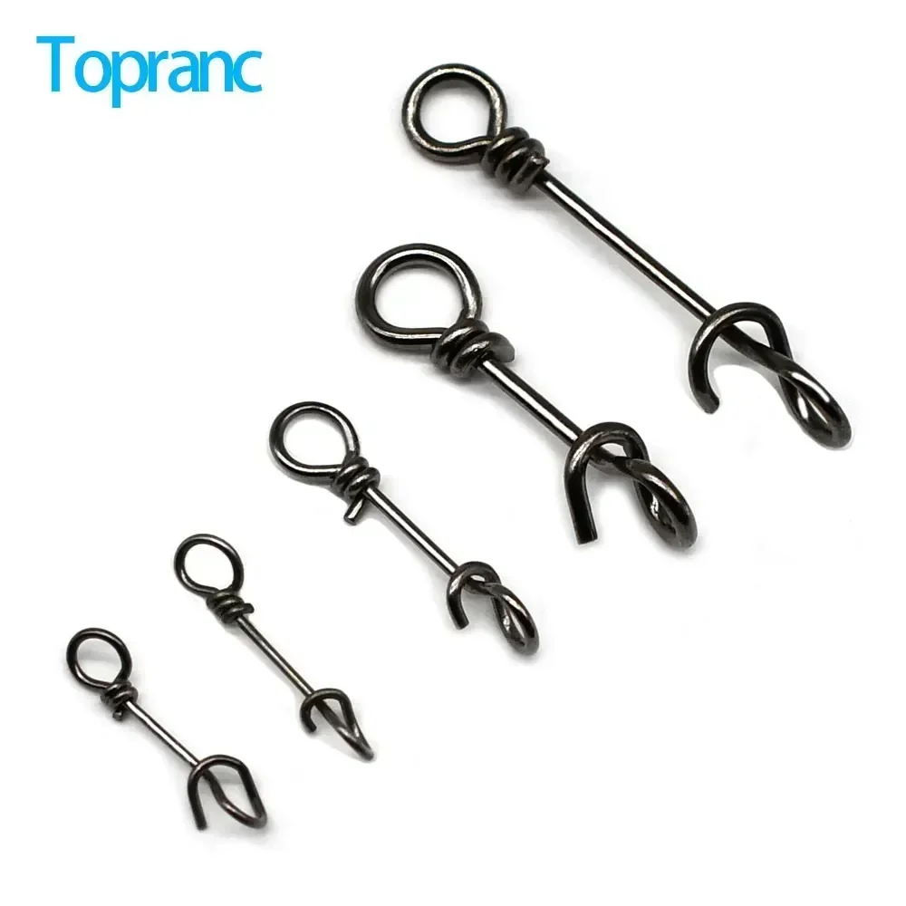 Topranc 50pcs Smooth Stainless Steel Lock Buckle Connectors - Saltwater Fishing Snap Lure For Saltwater Fishing Enthusiasts
