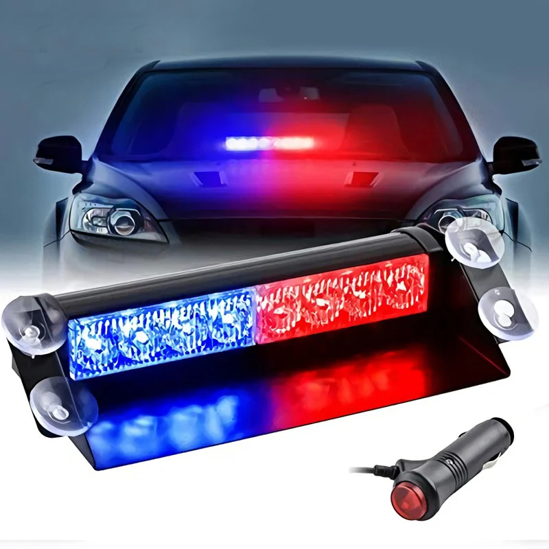 8 LED Strobe Flash Warning Lamp Car Flasher Beacon Flashing Firemen Fog Emergency LED Light 8LED Amber White Red Blue