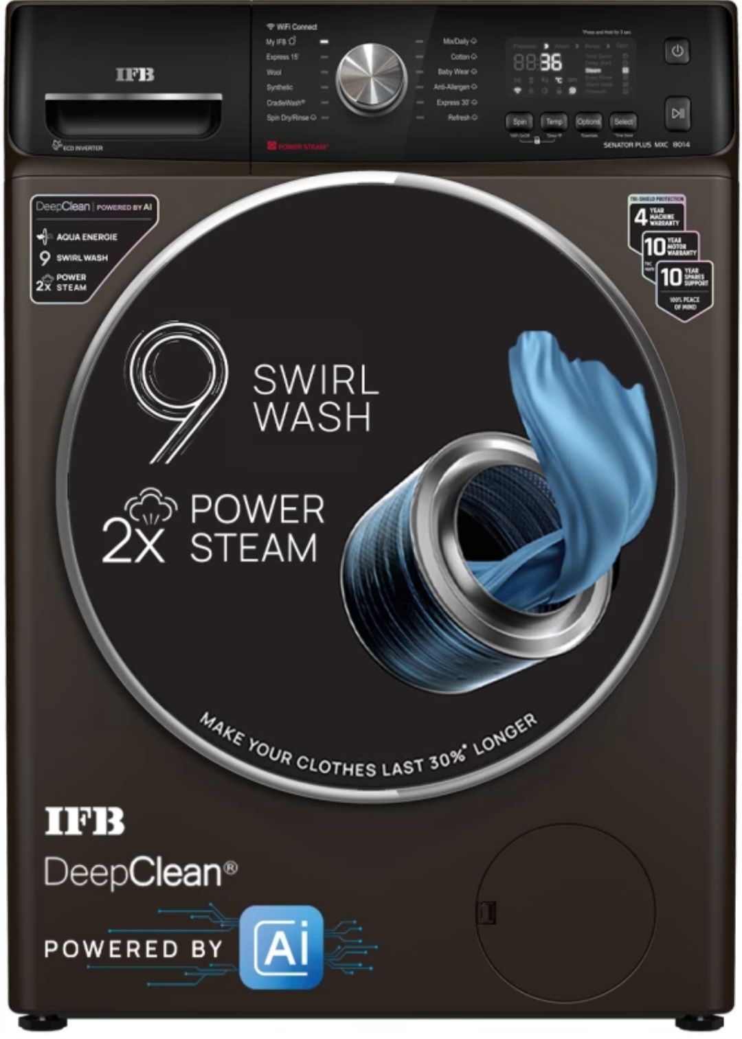 IFB 8KG Fully Automatic Front Loading Washing Machine Senator Plus MSN | AI & WIFI Enabled with 2x Power Steam | New Model 2025