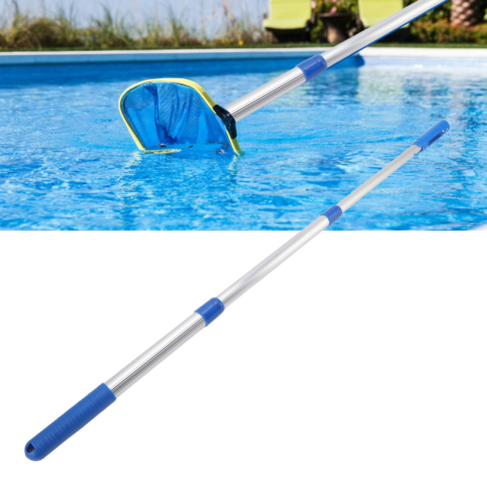Swimming Pool Telescopic Pole 3 Section Telescopic Rod Pole Aluminum Detachable Swimming Pool Cleaning Accessories