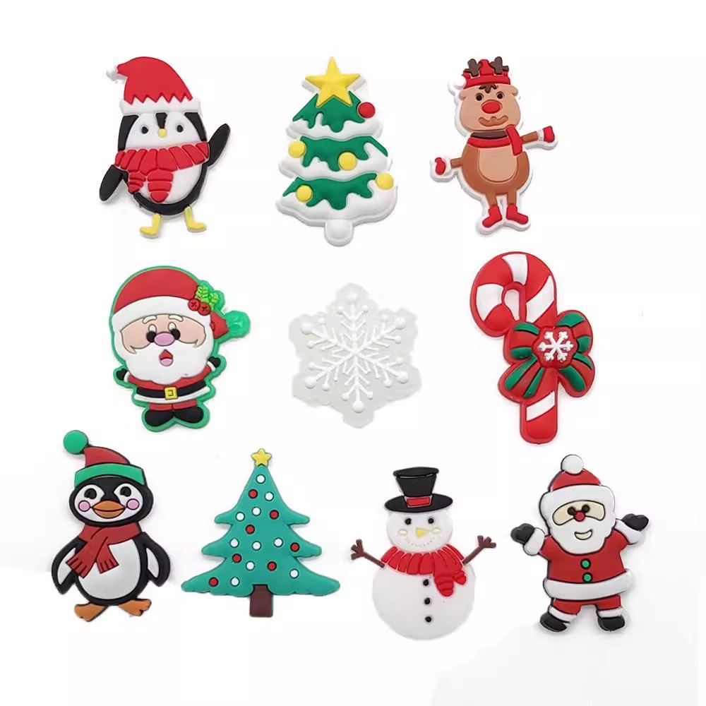 10Pcs/1 Pack Christmas DIY Shoe Flowers Shoe Accessories for Men and Women Clogs Party Gifts