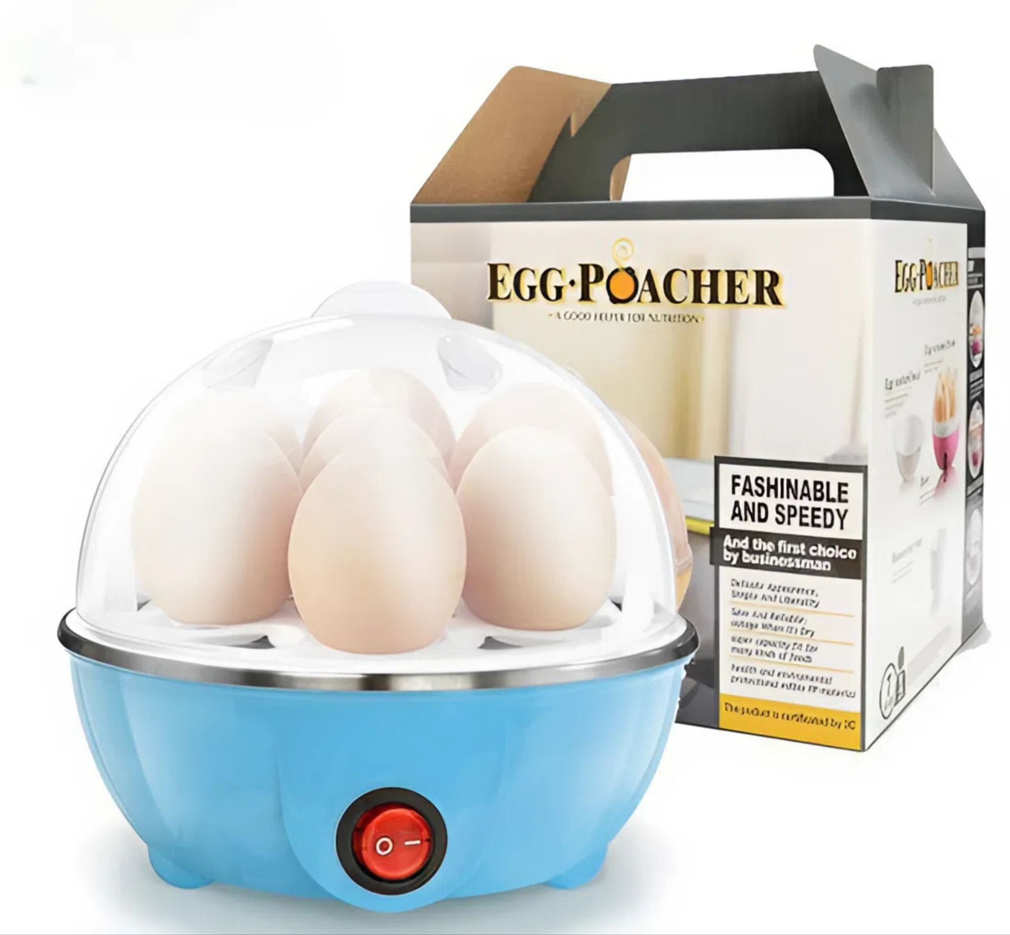 7 Eggs Capacity Electric Egg Boiler & Steamer with Automatic Shut Off - Multipurpose Quick Egg Cooker for Healthy Breakfast - Multicolour