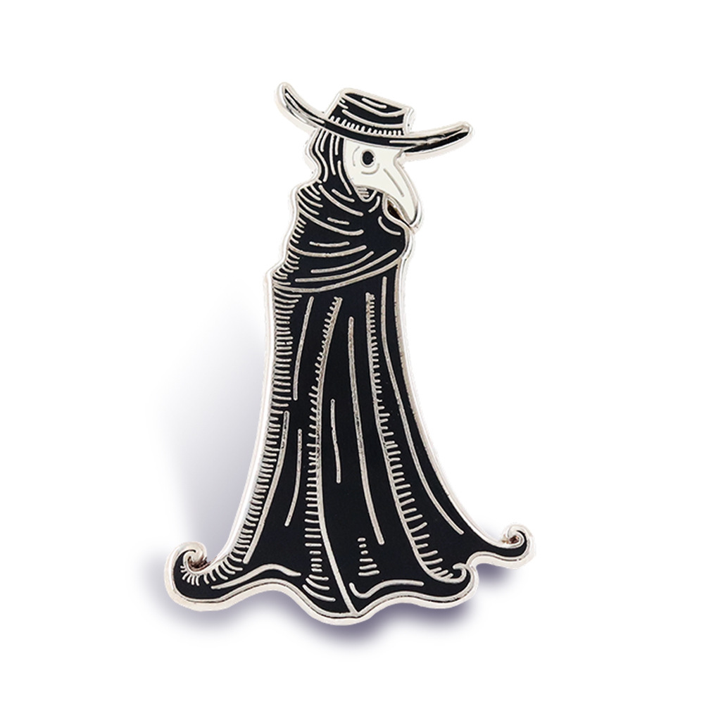 1pc Plague Doctor Enamel Pin - Gothic Historical Design, Dark Vintage Style for Daily Wear & Steampunk Lover