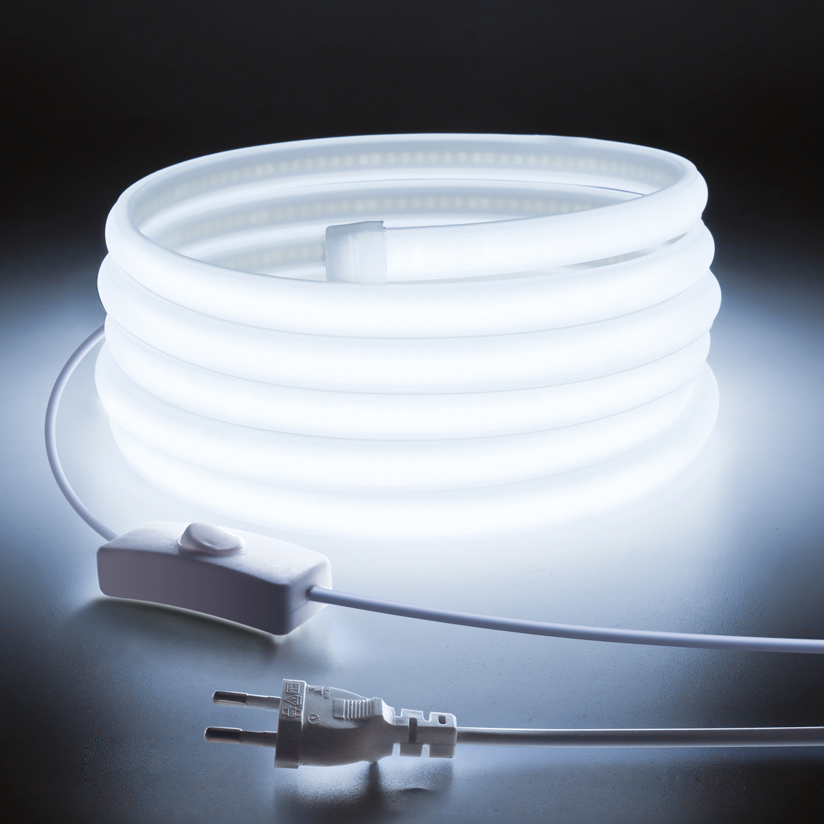 220V COB LED Strip Light RA90 Super Bright 280LEDs/m Flexible Outdoor Lamp Waterproof LED Tape With EU Power Plug