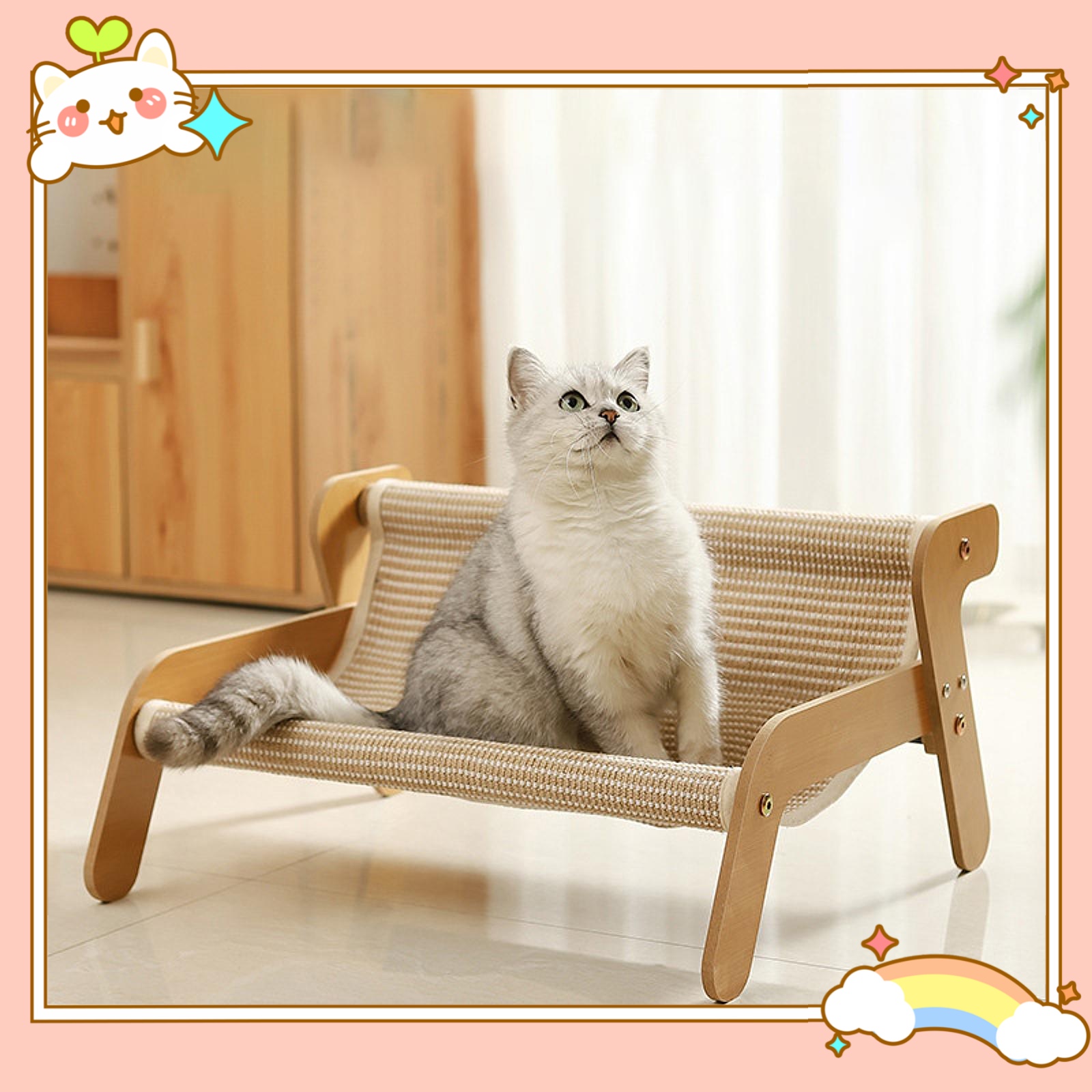 Cat Scratcher Couch Bed Sofa Shape Cute Cat Bed for Sleeping Playing Resting Lounge Bed Cat Lounge Chair Scratching Board