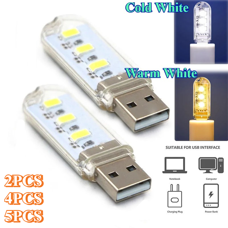 5pcs Mini USB LED Light Portable Book Reading DC 5V for Power Bank Computer LED Night Light