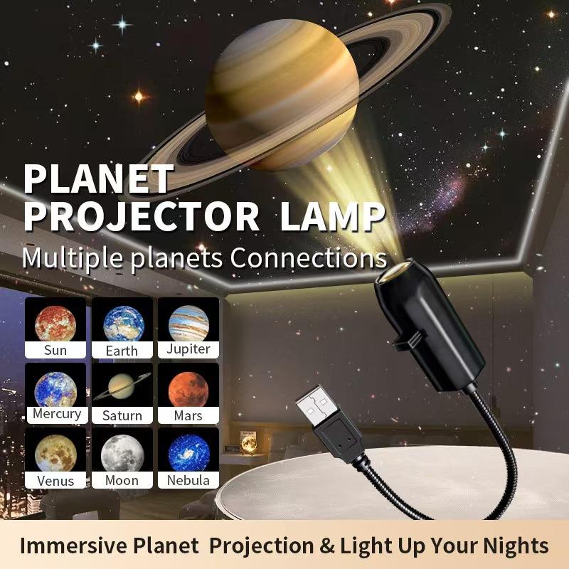 3/6/10 Modes Planet Projector Light, USB Powered Ceiling Star Atmosphere Lamp, Bedroom Living Room Wall Decor Night Light