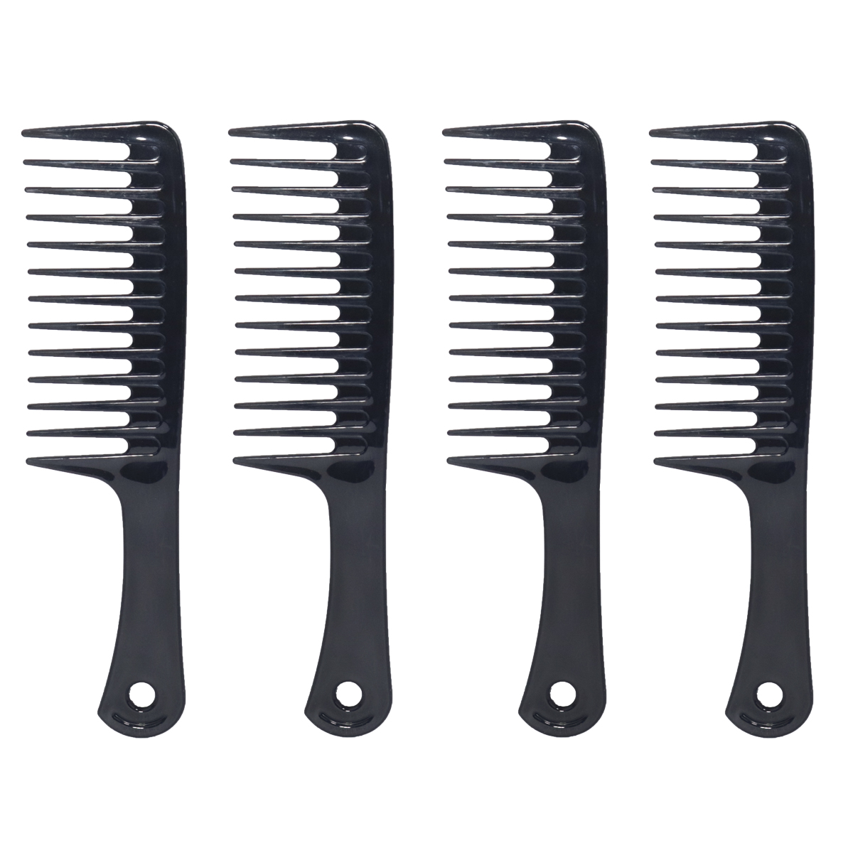 4pcs wide toothed comb, anti knot comb with comfortable handle, suitable for both dry and wet use, Special for real hair