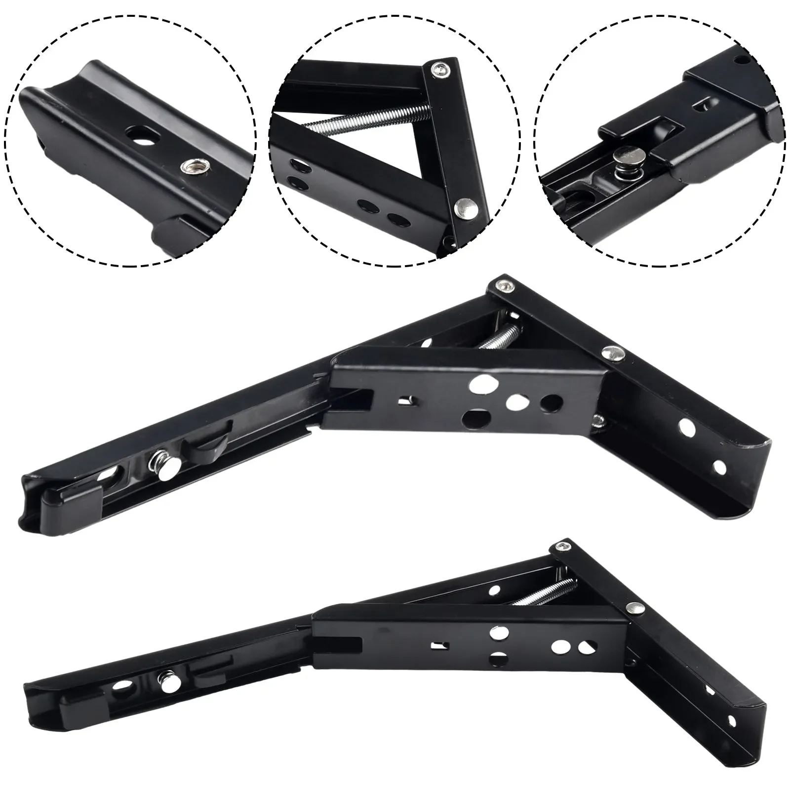 90 Degree Folding Wall Mounted Table Hinges, 8 Inch Shelf Brackets, Floating Desk Hinges, Garage Table Wall-Mounted Hinges 1pc