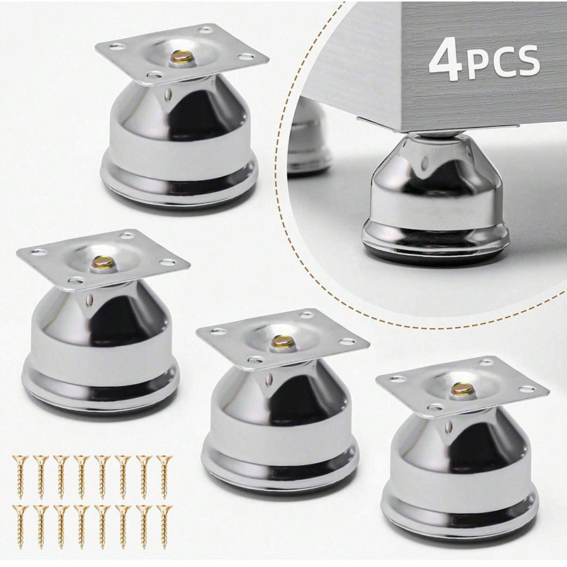 4pcs Sanded Metal Furniture Legs - Durable replacements for sofas, cabinets and DIY projects, easy to install, modern design.