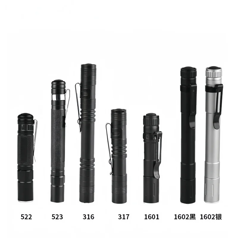 JIASHUAIXIN LED Portable Mini Pen Flashlight with Clip 3 Lighting Modes Zoomable Pocket Bright Flashlight pen gpt