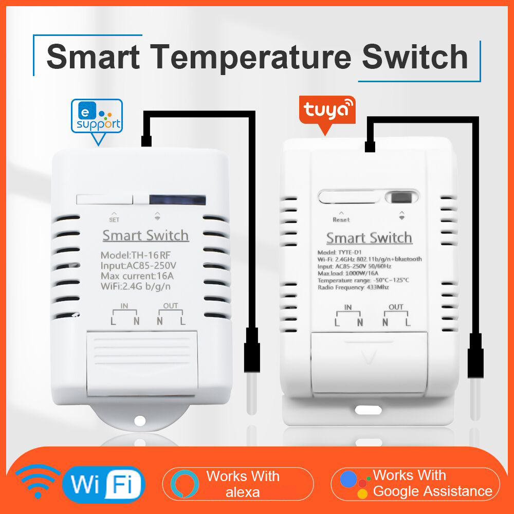Wifi Temperature Sensor Tuya eWelink Smart Wifi Rf433 Intelligent Thermostat Temperature Switch 16A Works With Alexa Home