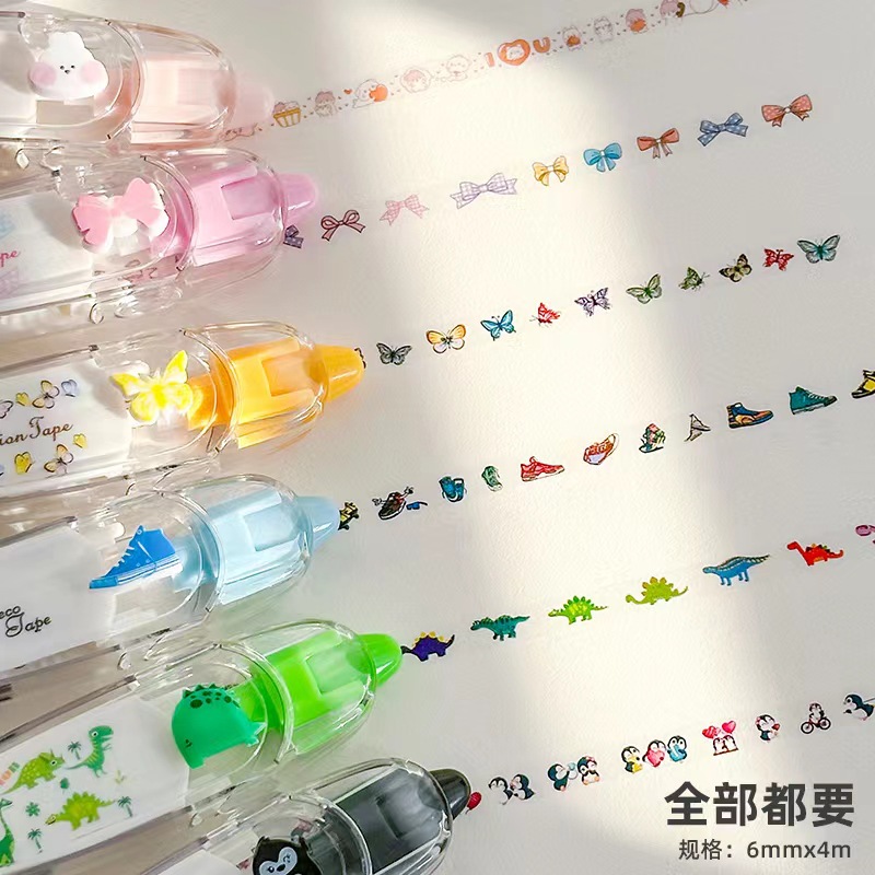Kawaii Penguin Bow Shoes Cartoon Decorative Correction Tape Korean Cute DIY Corrector Diary Stationery School Supplies