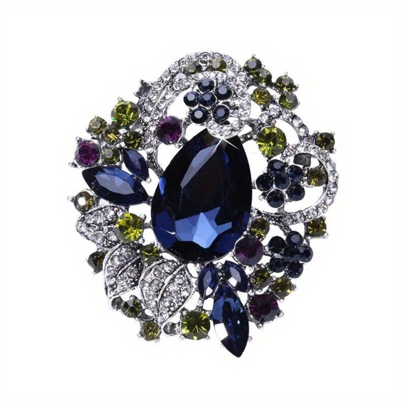 1pcs Bohemian Crystal Luxury Classic Temperament All-match Large Glass Rhinestone Brooch Jewelry