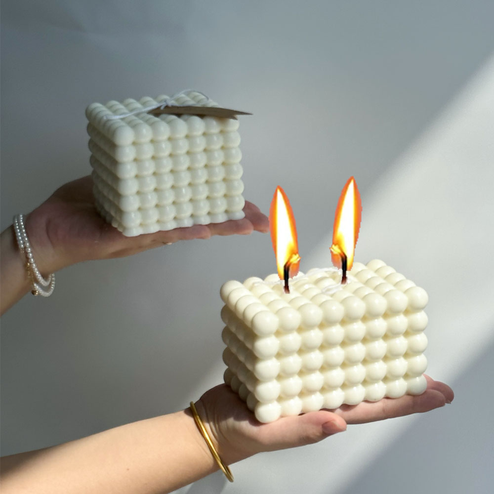 Non-stick Bubble Cube Candles Silicone Mold 3D Aromatherapy Plaster Candle Hand-made Baking Chocolate Dessert Cake Mould Tool