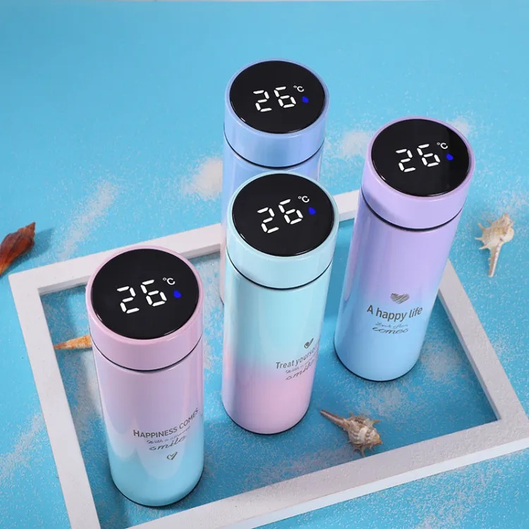 A Happy Life Smart Thermos Bottle 17oz/500ml Vacuum Flasks Led Digital Temperature Display-1Piece