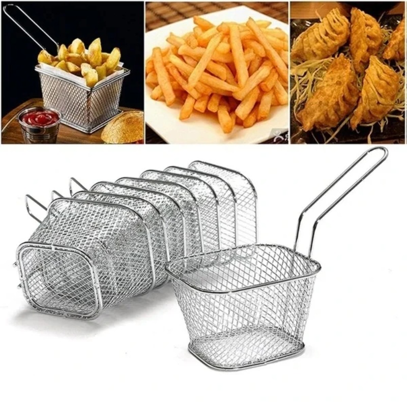 Mini Fry Chips Net Oil Filter Fryer Chef Colander Tool Kitchen Cooking Gadgets Frying Strainer French Fries Basket