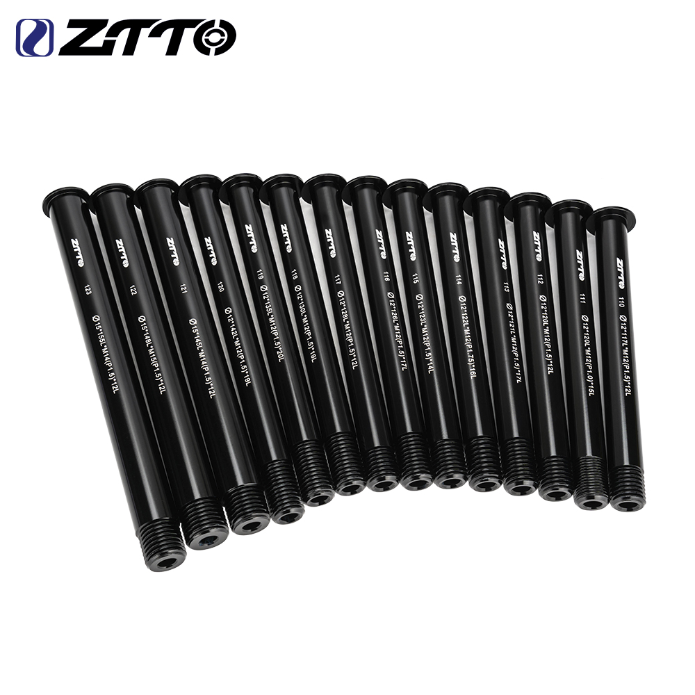 ZTTO MTB Road Bike Thru axle Shaft Front hub Rear hub Skewers 12mm 15mm Wheel Axis Hub Shaft 15x100 12x142 12x100 12x148 15x110