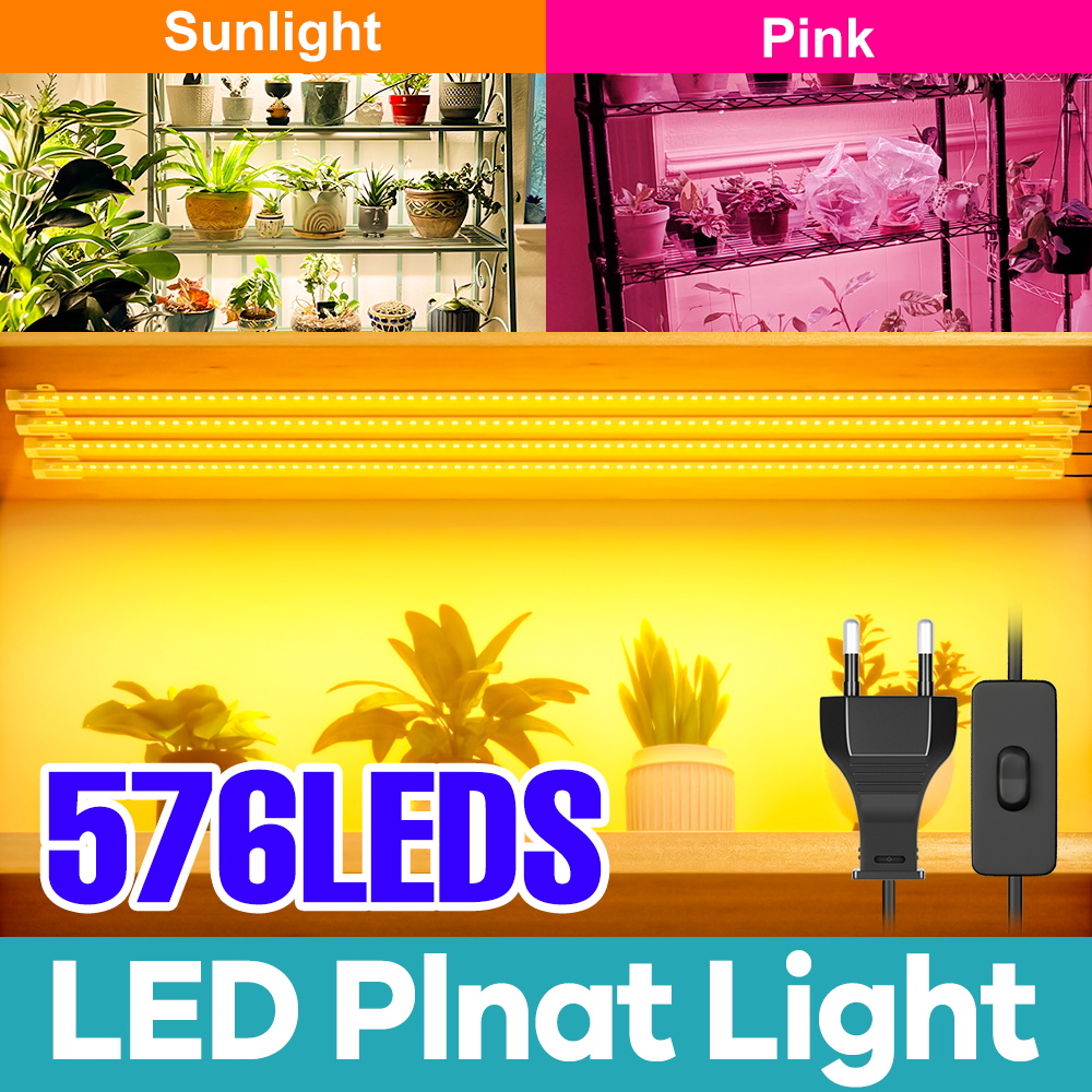 Full Spectrum LED Grow Light Phyto Lamp AC 220V 50W 100W 200W With EU Plug For Greenhouse Hydroponic Plant Growth Lighting