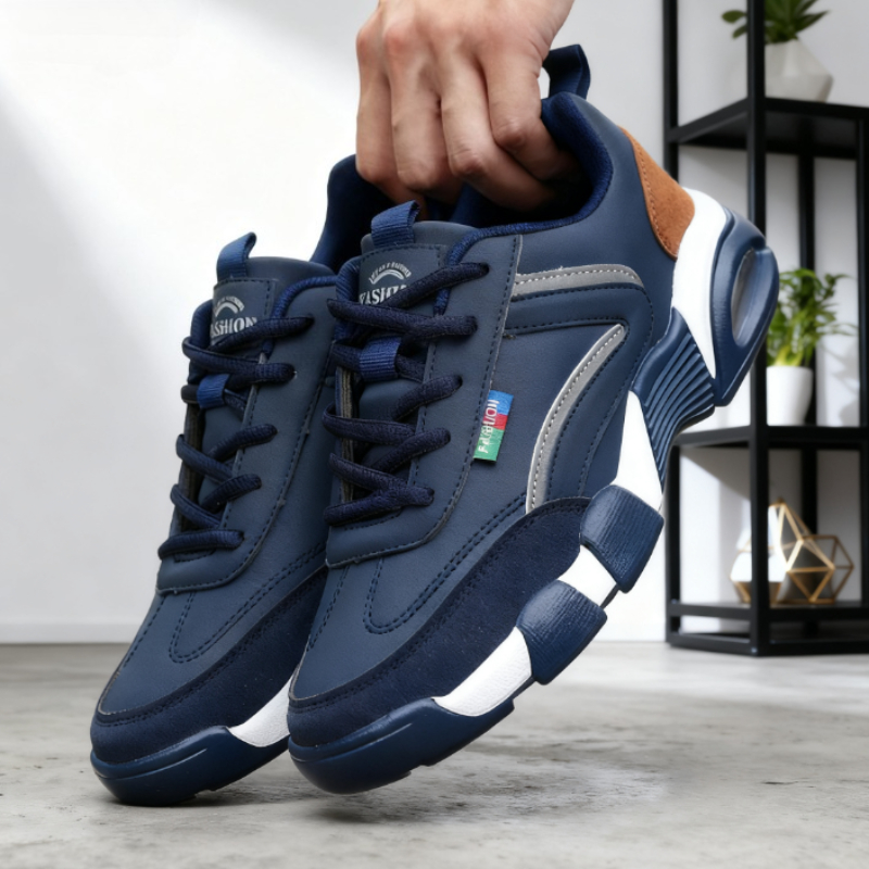 New Men's Sneakers Patchwork Design Comfortable Rebound Hiking Shoes Waterproof Fit Modern Classic Spring and Autumn Men's Shoes