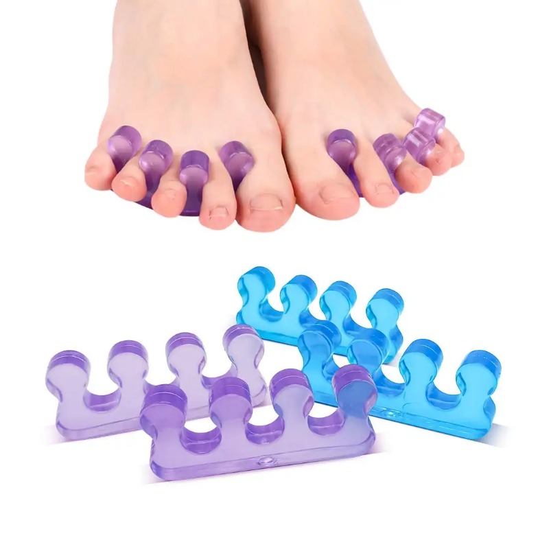2pcs Toe Valgus Special Fixer Toe Overlap Corrector Toe Separator Foot Bone Four-hole Toe Divider Pedicure Tools Professional