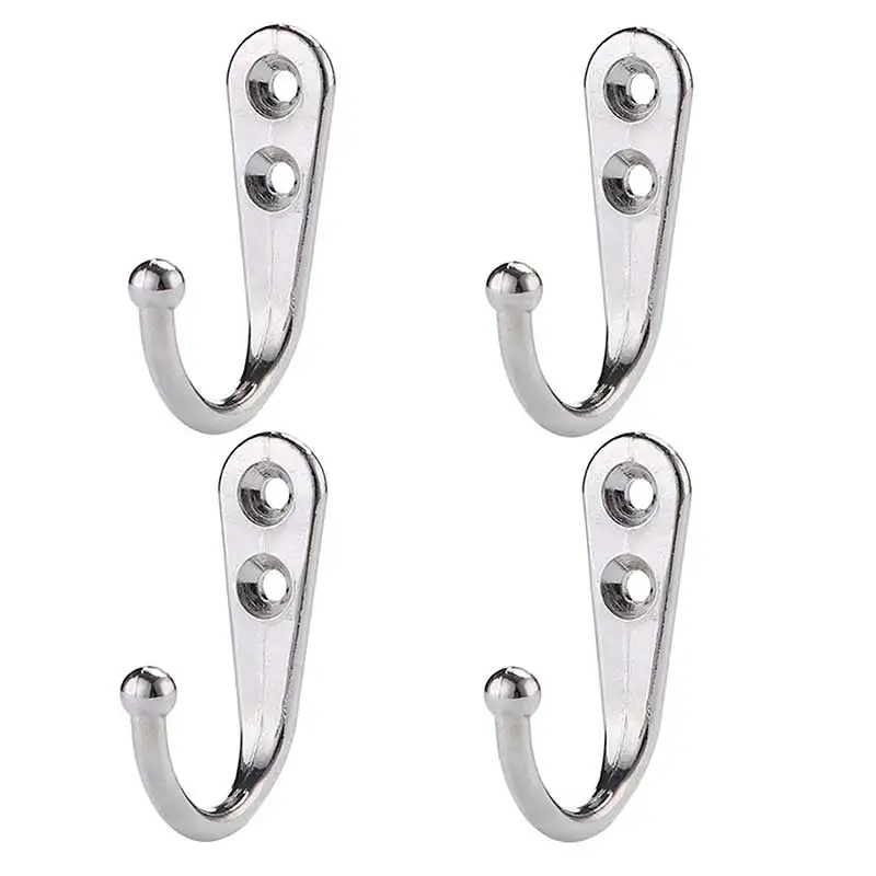 1/4/10Pcs Hook Door Wall Mounted Mini Hooks with Screws for Coat Hooks Robe Hooks Hangers Kitchen Bathroom Rack Accessories