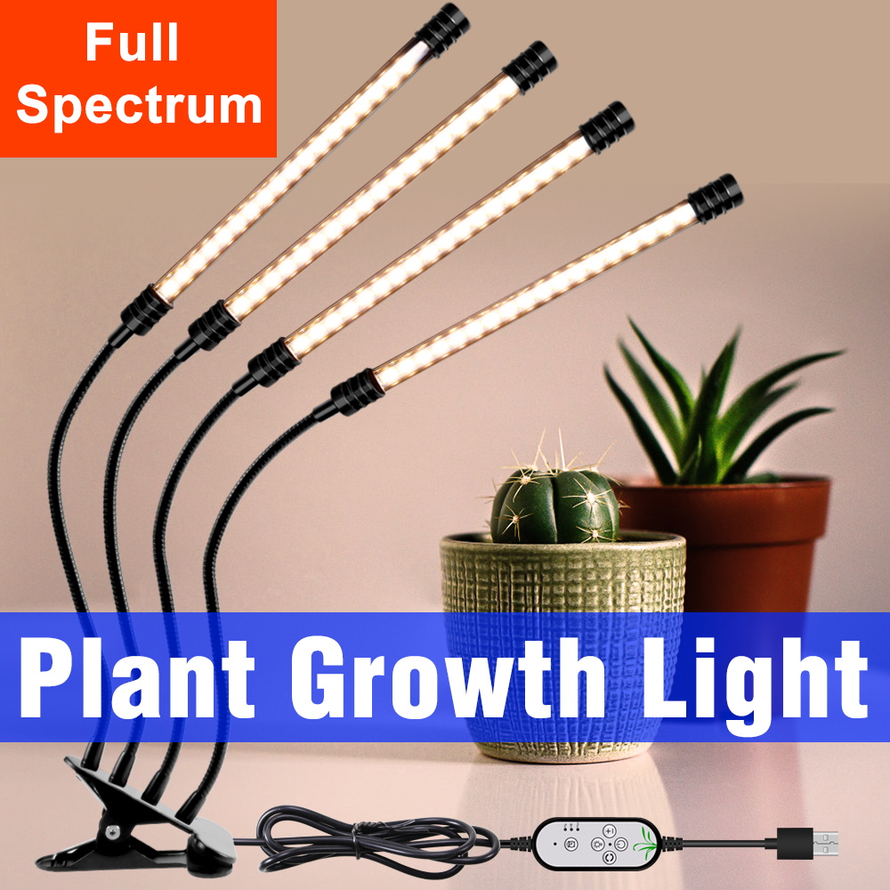 Full Spectrum LED Grow Light USB Plant Fill Lamp 5V Dimmable Timing Auto On/Off Indoor Seeds Hydroponics Vegs Cultivation Lamps
