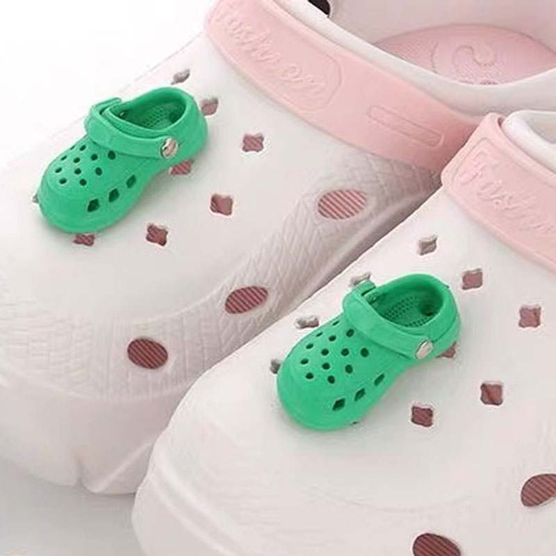 2Pcs New Shoe Charms fit Crocs Clogs Garden Shoes Accessories DIY 3D Small Shoe Cute Mini Shoe Charms for Women
